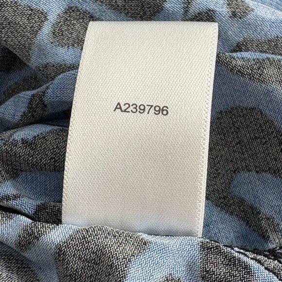 Susan Graver Liquid Knit Tunic Top Size M Blue Animal Print Sparkles 3/4 Sleeve - Picture 6 of 13